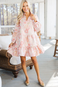 Always On My Mind Pink Floral Babydoll Dress