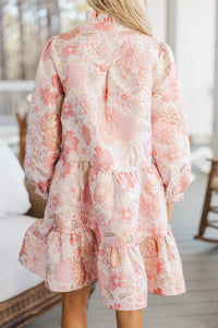 Always On My Mind Pink Floral Babydoll Dress