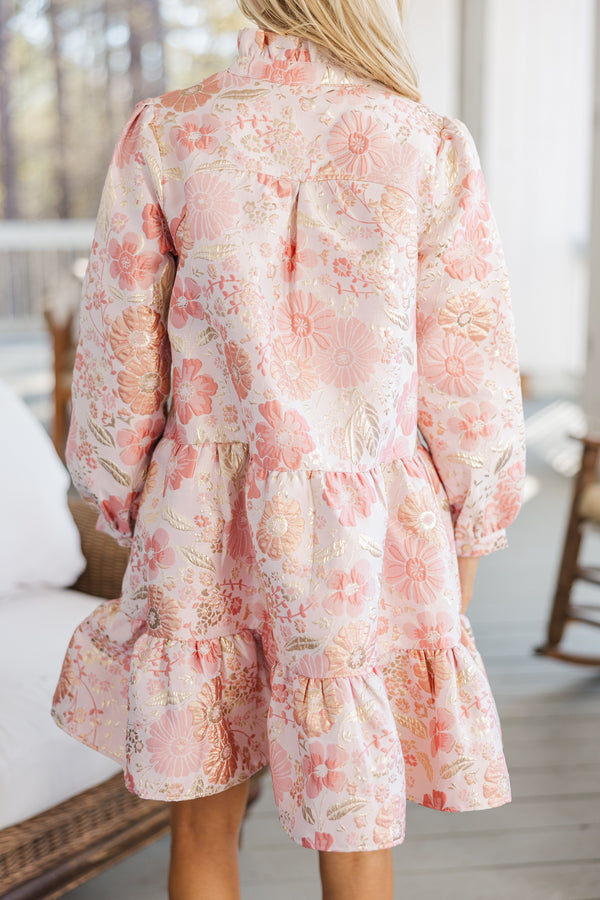 Always On My Mind Pink Floral Babydoll Dress