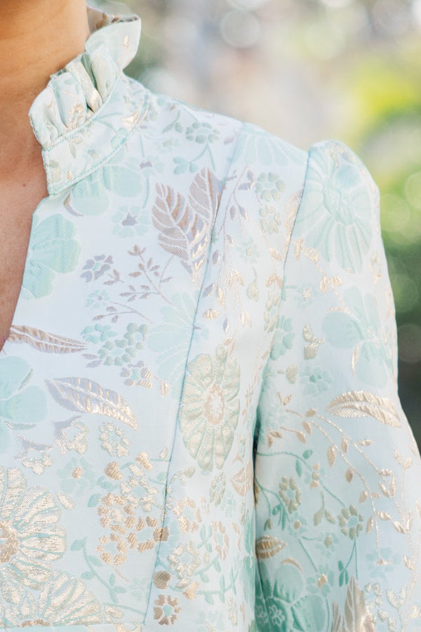 Always On My Mind Mint Green Floral Babydoll Dress