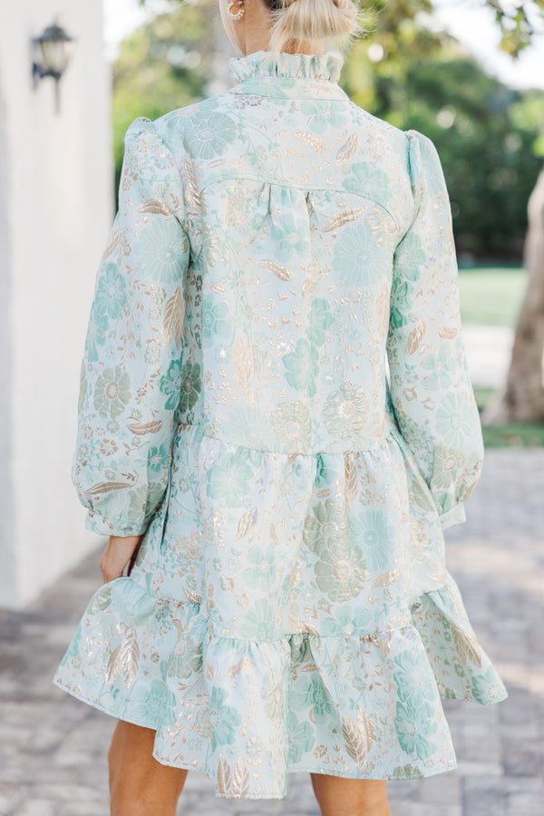 Always On My Mind Mint Green Floral Babydoll Dress