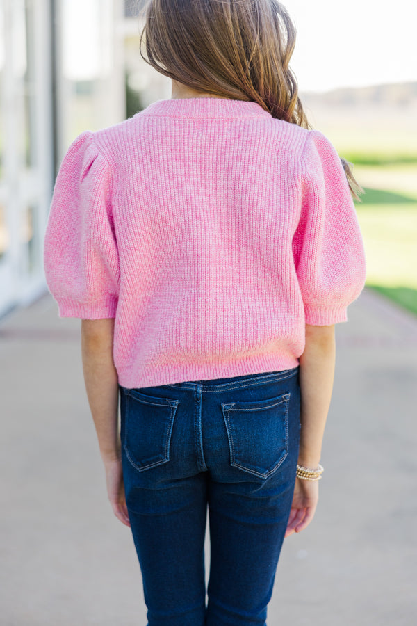 Girls: The Charlotte Pink Bow Sweater