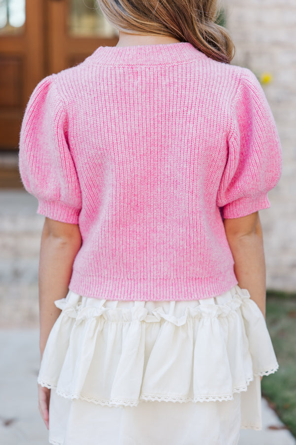 Girls: The Charlotte Pink Bow Sweater