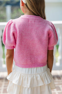 Girls: The Charlotte Pink Bow Sweater