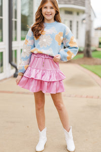 Girls: Easy To Love Blue Floral Sweater