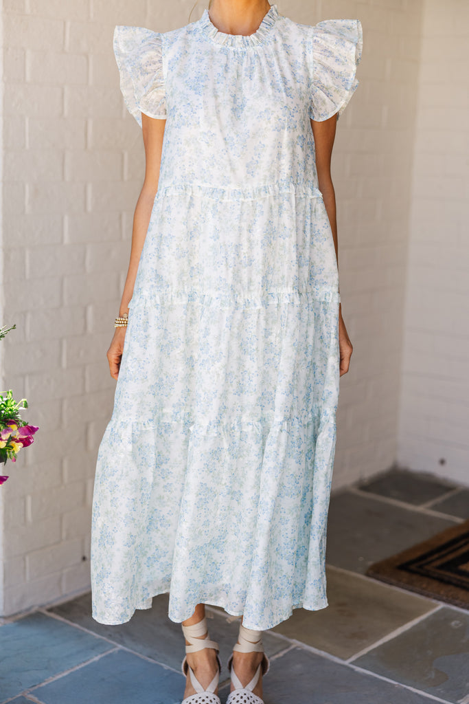 Check You Out Light Blue Ditsy Floral Mid Dress – Shop the Mint