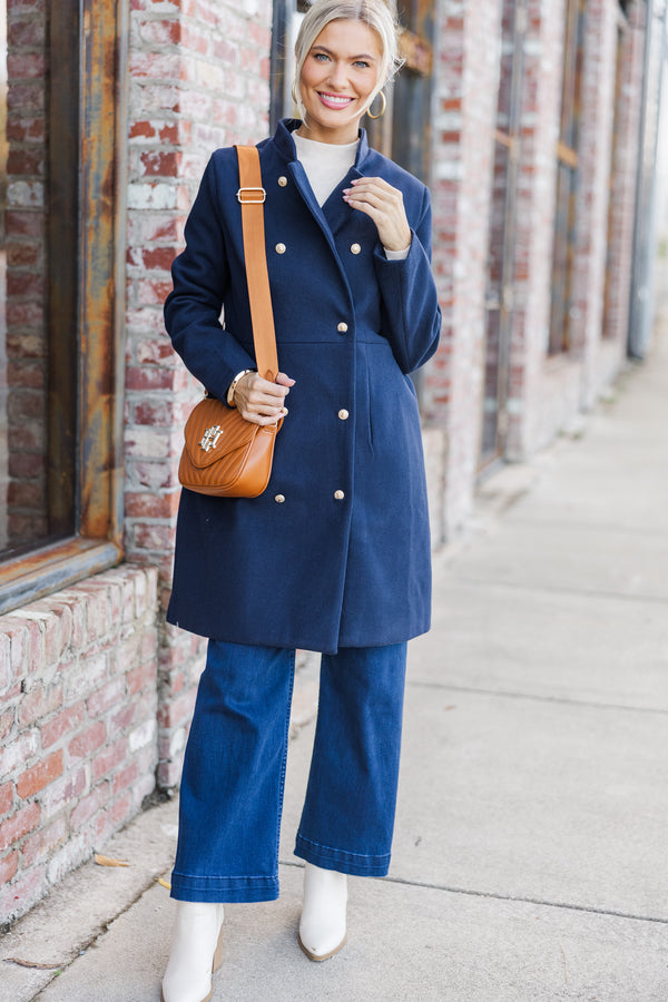 City Streets Navy Blue Coat