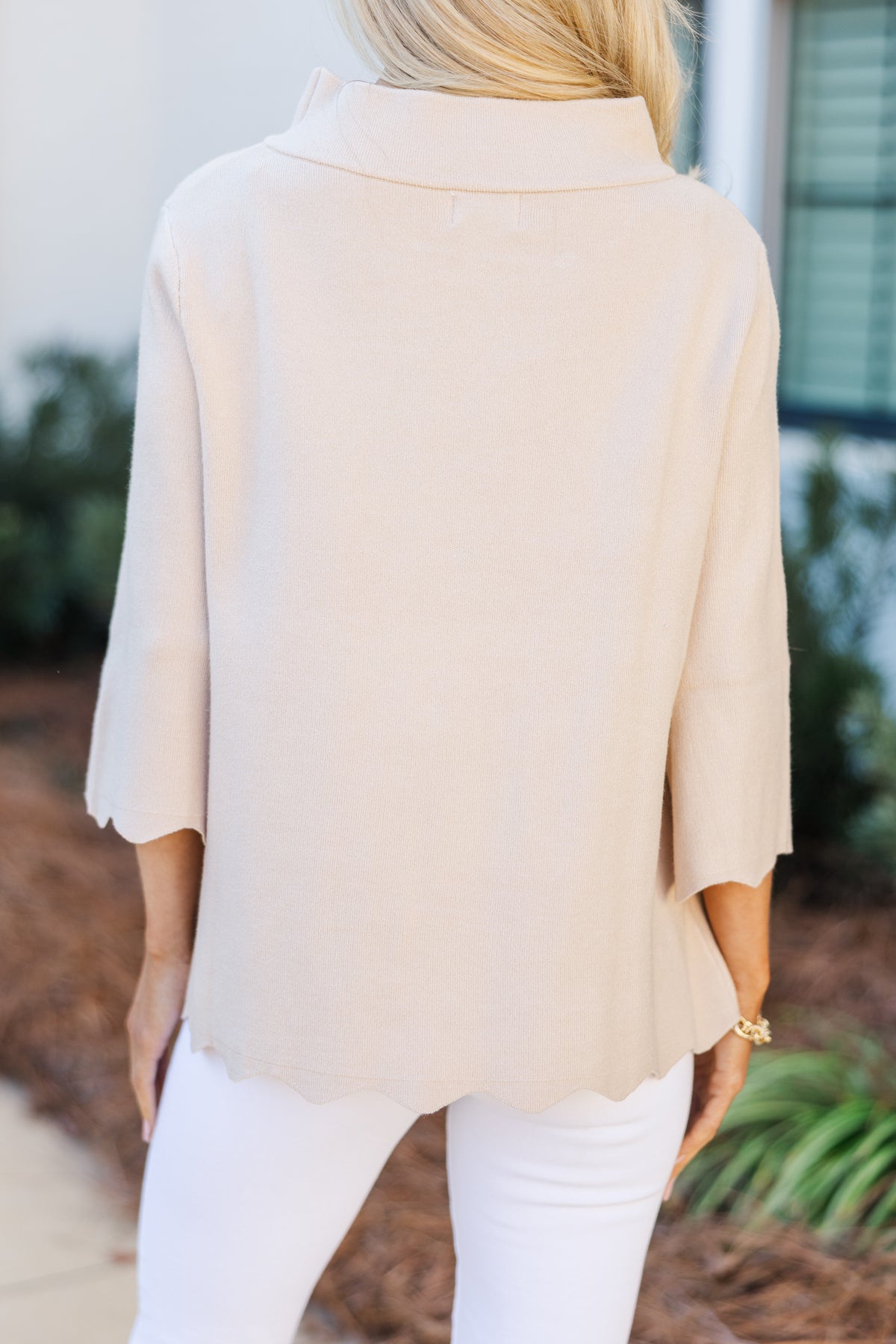 Cream Mock Neck Sweater