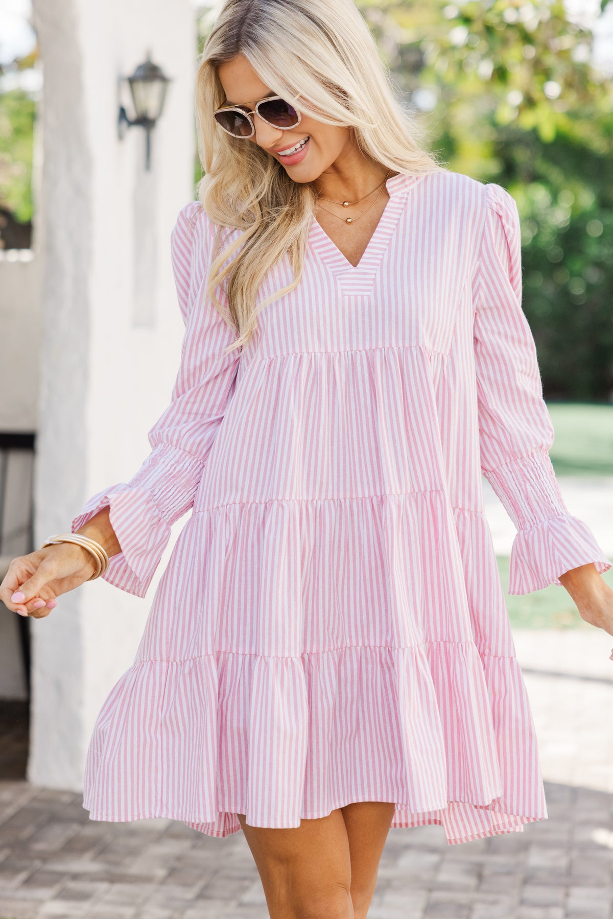 In Your Happy Place Striped Pink Striped Dress – Shop the Mint