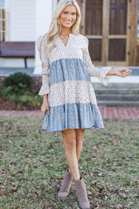 In Your Happy Place Brown Mixed Print Dress