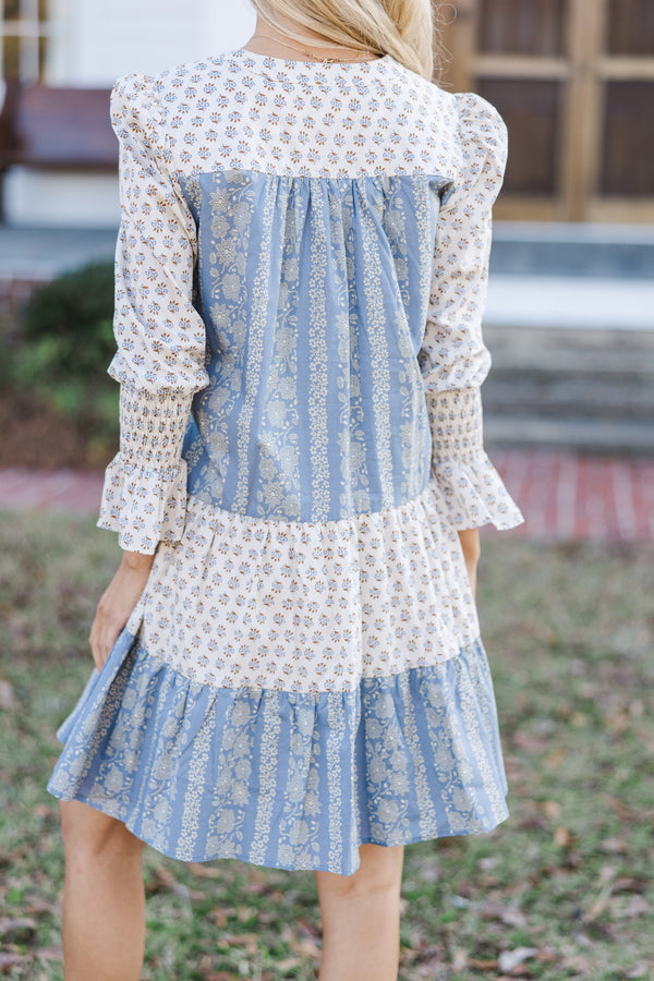 In Your Happy Place Brown Mixed Print Dress