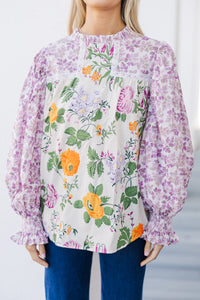 Let's Be Clear Cream Floral Blouse