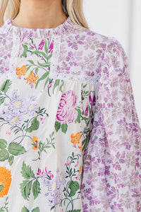 Let's Be Clear Cream Floral Blouse