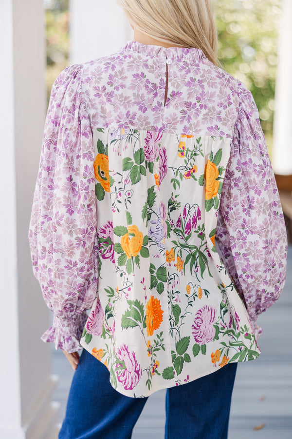 Let's Be Clear Cream Floral Blouse