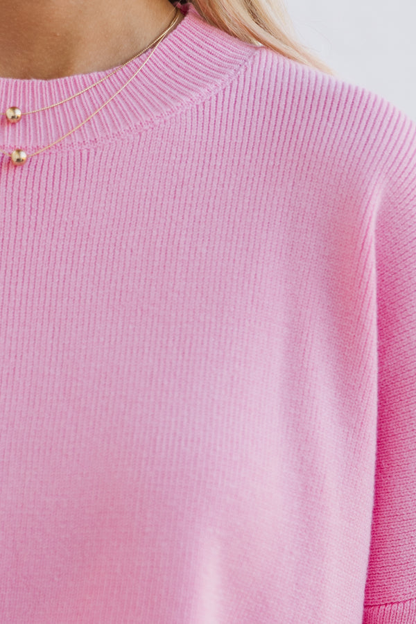 Perfectly You Pink Cropped Sweater