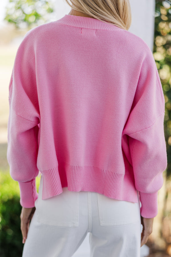 Perfectly You Pink Cropped Sweater