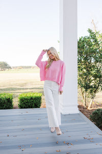 Perfectly You Pink Cropped Sweater