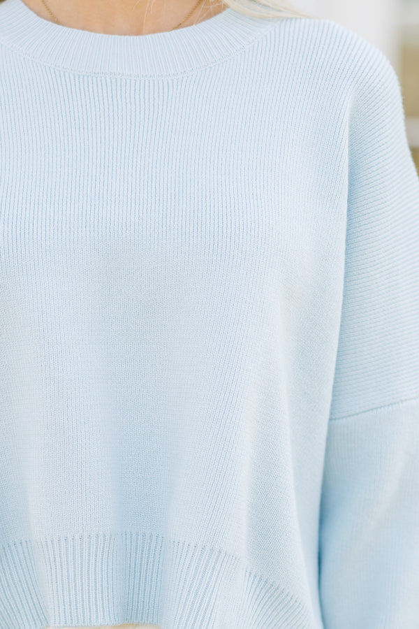 Perfectly You Light Blue Cropped Sweater