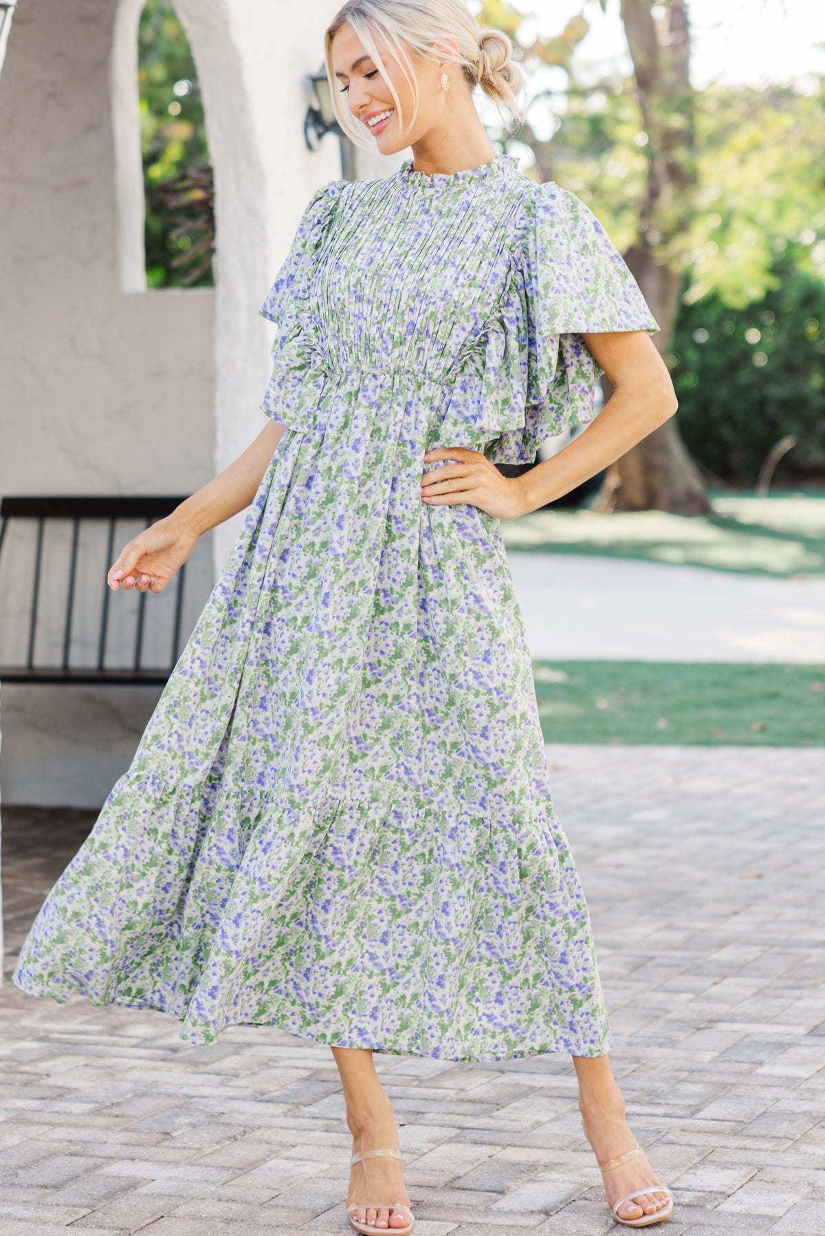 Say You Love It Purple Watercolor Midi Dress, Large - The Mint Julep Boutique
