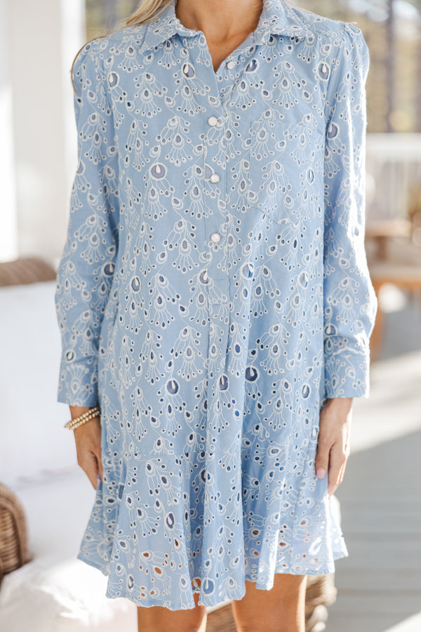 Share Your Story Light Blue Eyelet Shirt Dress, Small - The Mint Julep Boutique | Women's Boutique Clothing Share Your Story Light Blue Eyelet Shirt Dress, Small - The Mint Julep Boutique | Women's Boutique Clothing