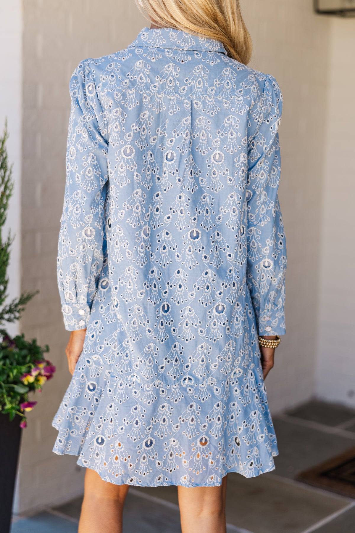 Light Blue Eyelet Dress