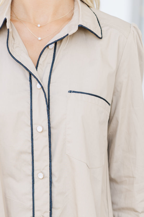 Chanté - Leona Shirt in Taupe
