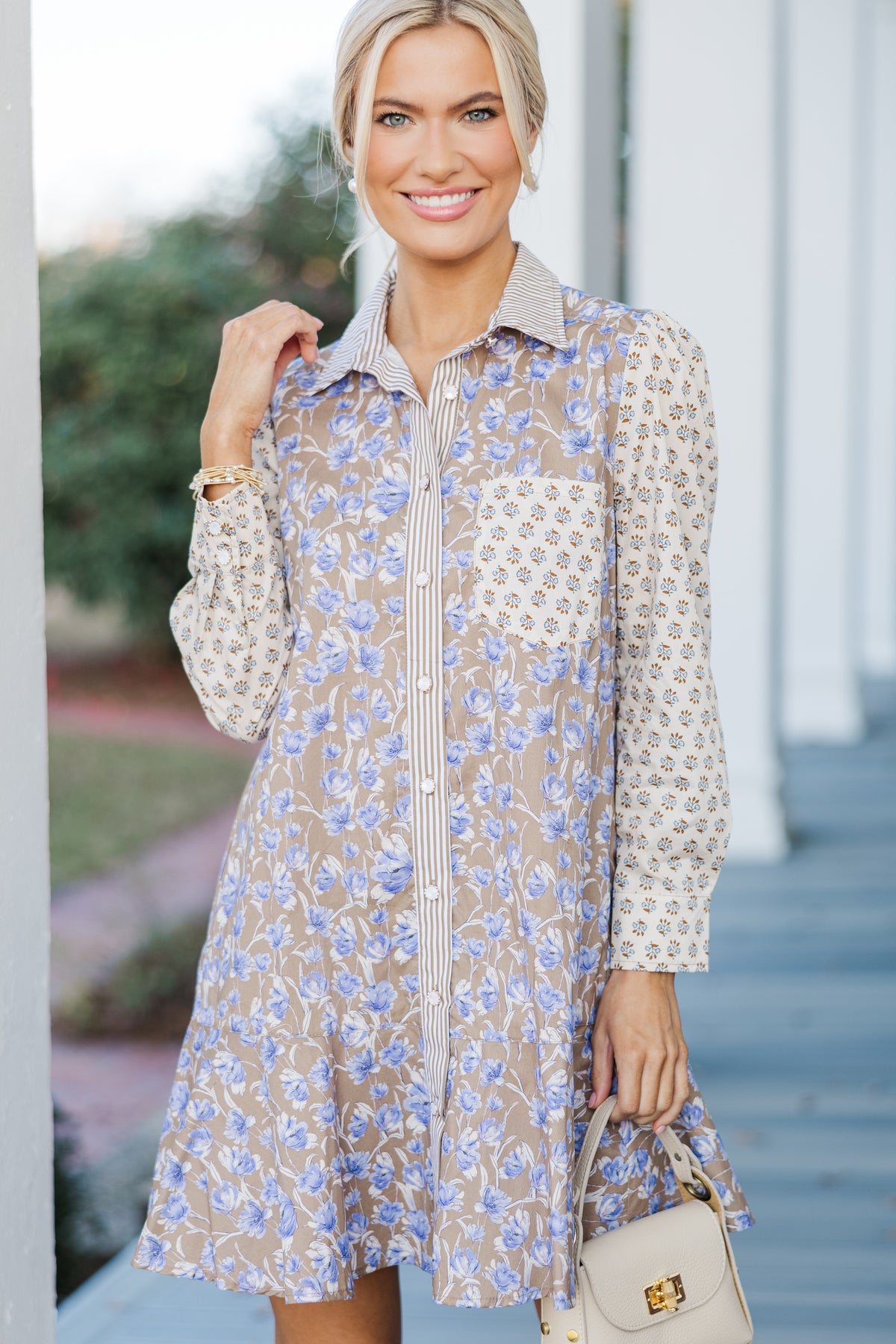 green emerald velvet dress Embroidered Shirt Dress-Pink Embroidery main image 1