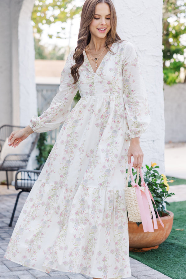 The Inspiration Cream Floral Maxi Dress Shop the Mint The Inspiration Cream Floral Maxi Dress Shop the Mint