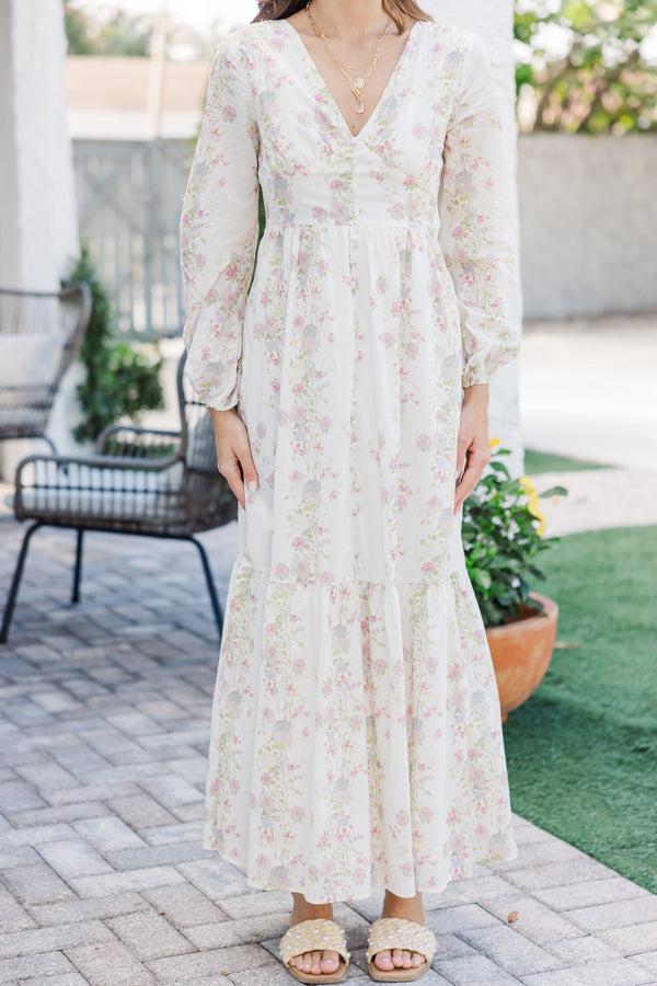 The Inspiration Cream Floral Maxi Dress Shop the Mint The Inspiration Cream Floral Maxi Dress Shop the Mint
