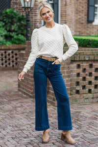 Just To Start Cream Quilted Pullover