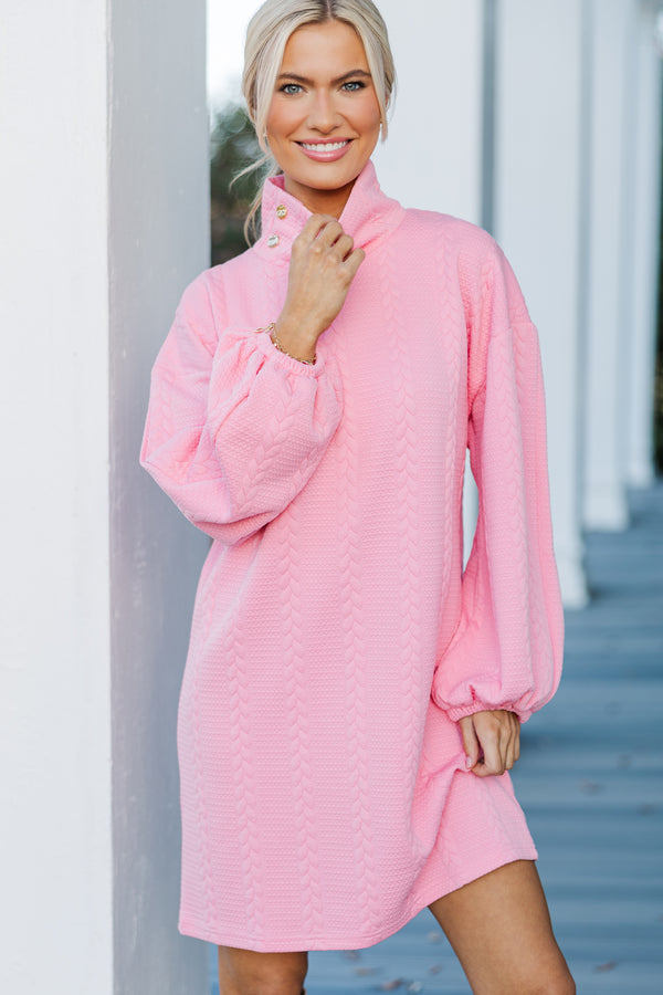 What You've Been Looking For Pink Quilted Dress