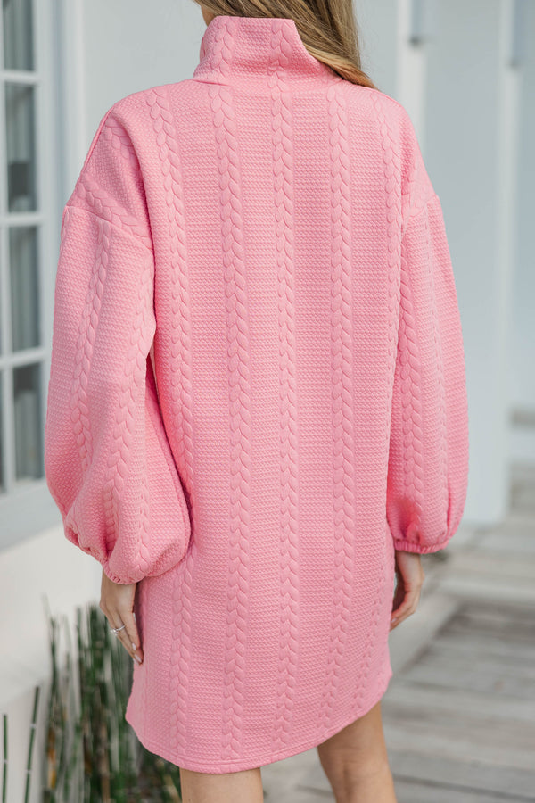 pink quilted dress Pink Cotton Patchwork Maxi Dress - All Dresses
