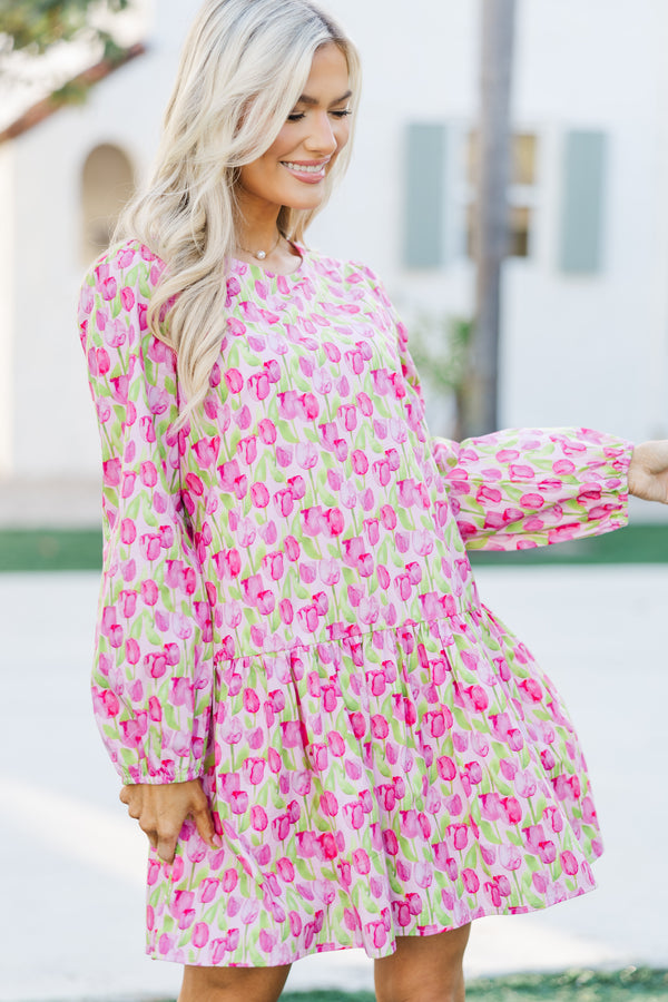 Our Love Pink Floral Drop Waist Dress – Shop the Mint