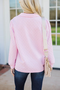 Nice To See You Pink Textured Top