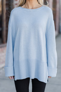 Give It Your All Light Blue Sweater