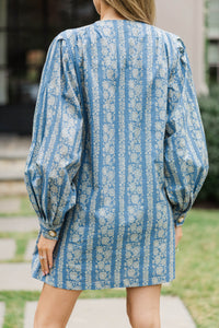 Start Your Day Blue Floral Dress