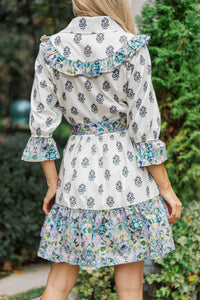 Help You Out Lavender Mixed Print Dress