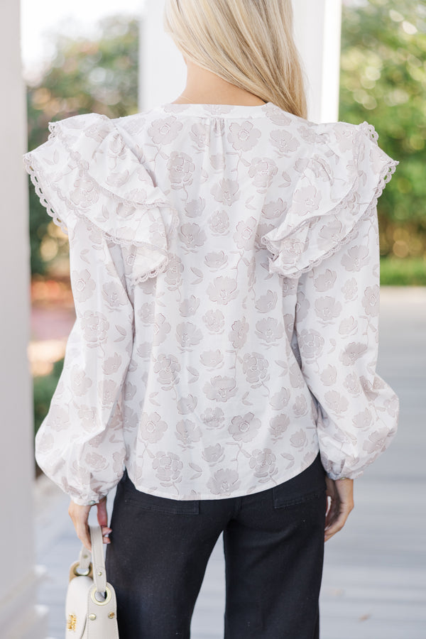 The Rendezvous Cream Floral Blouse