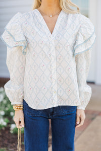 The Rendezvous Cream Meadallion Blouse