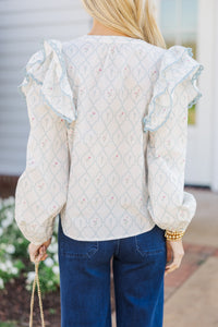 The Rendezvous Cream Meadallion Blouse