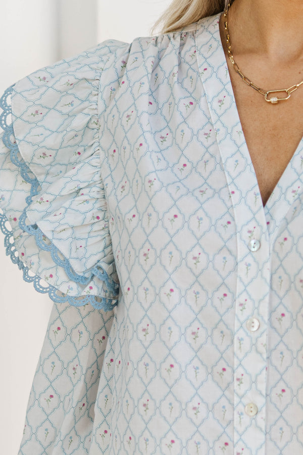 The Rendezvous Cream Medallion Blouse