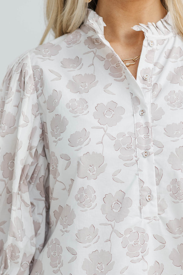 Under The Stars Off White Floral Tie Back Dress