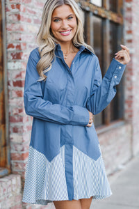 Best Behavior Blue Striped Dress