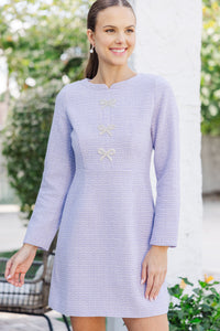 Speak Up Lavender Tweed Dress
