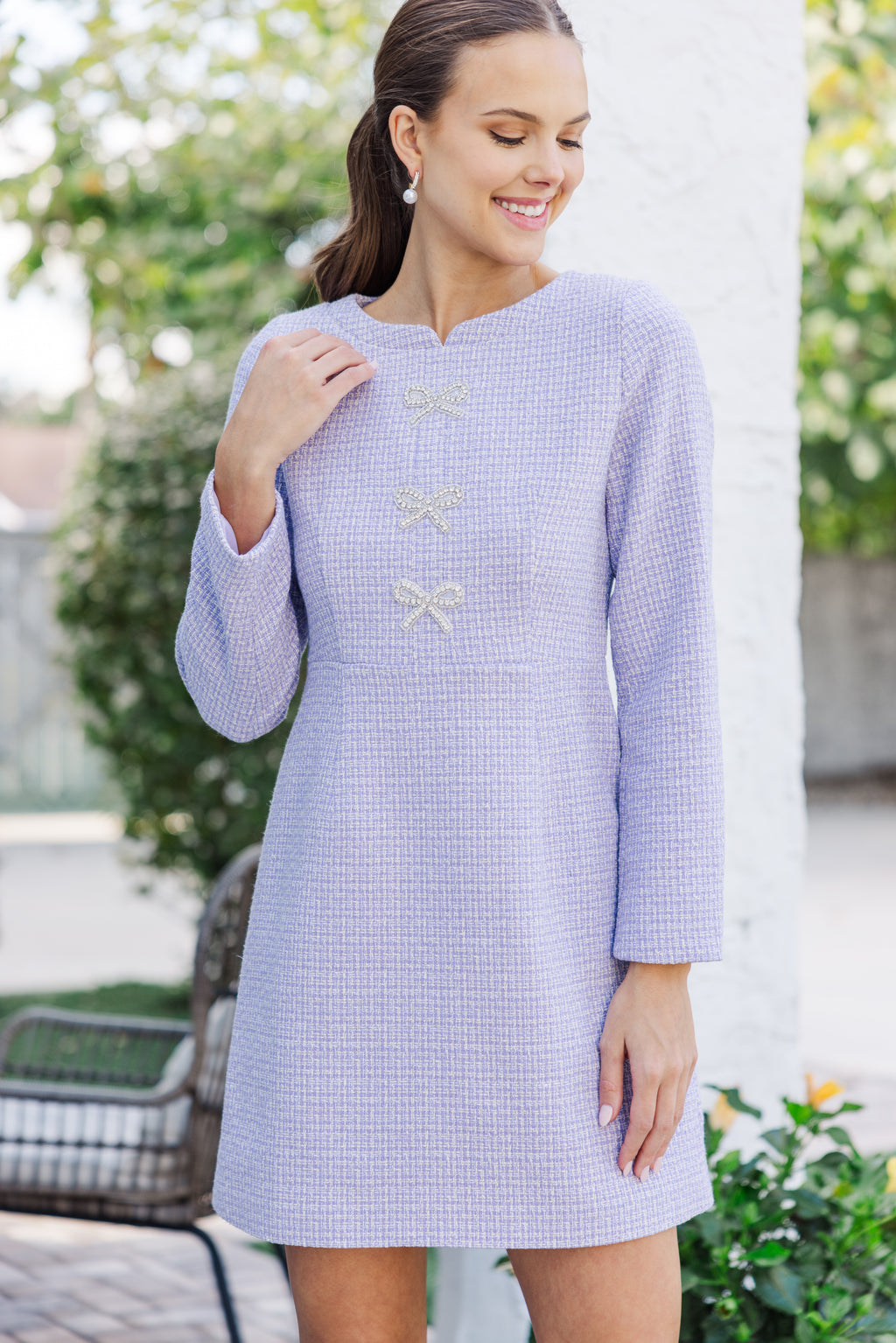 Speak Up Lavender Tweed Dress – Shop the Mint