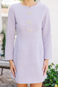Speak Up Lavender Tweed Dress
