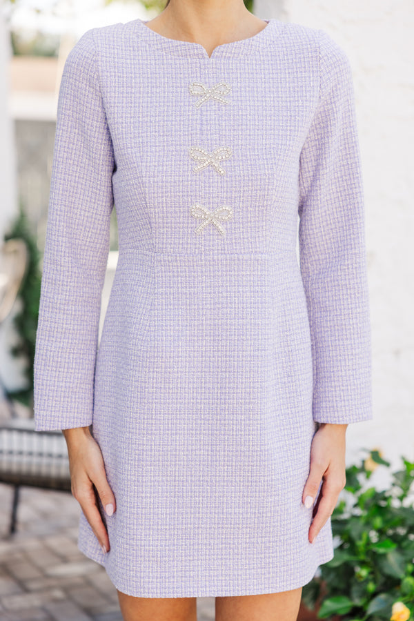 Speak Up Lavender Tweed Dress