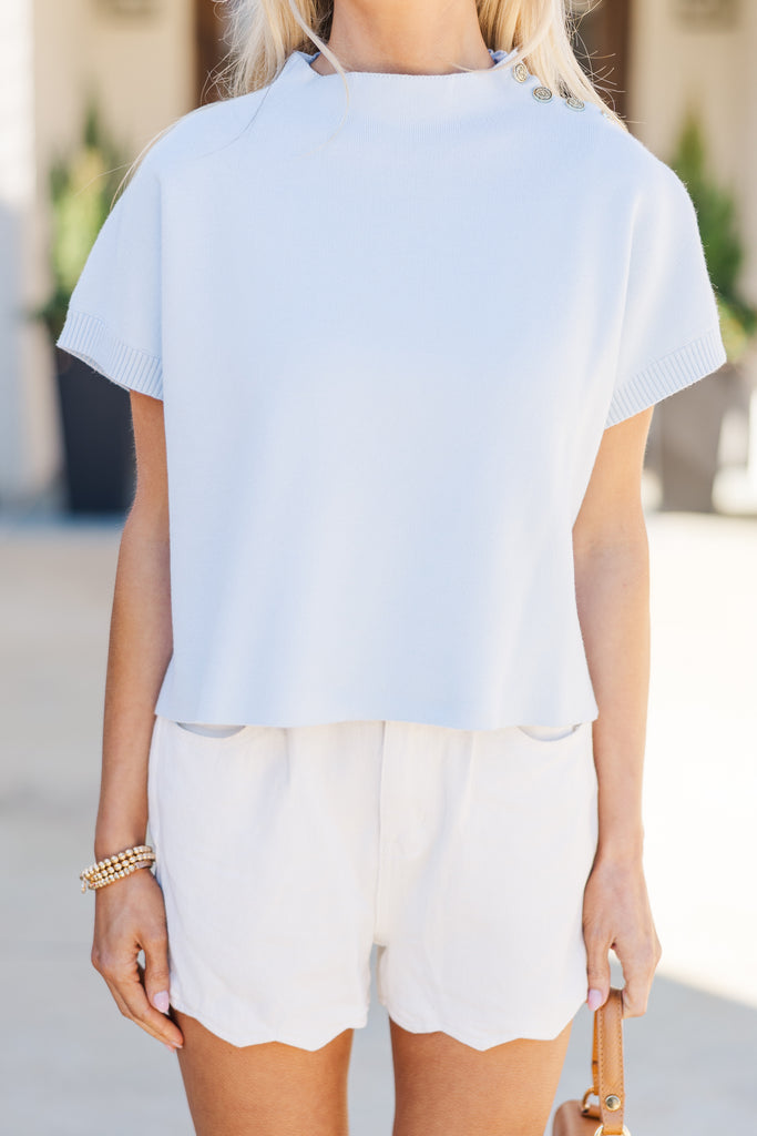 The Refinement The Refinement Blue Short Sleeve Sweater – Shop the Mint