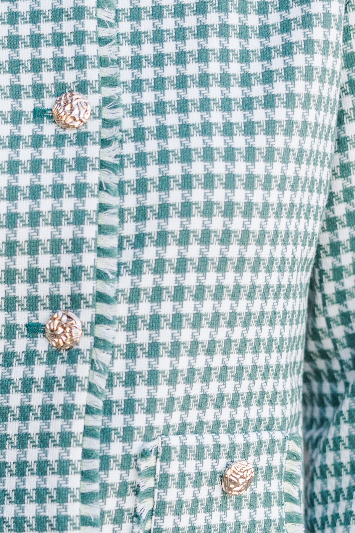 Get A Little Love Olive Green Houndstooth Tweed Jacket – Shop the Mint
