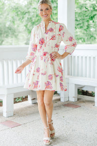 It's All Alright Cream Floral Dress
